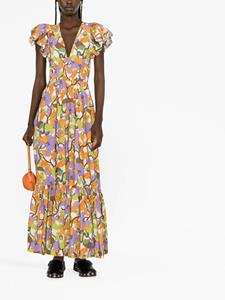 La DoubleJ Midi-jurk met bloemenprint - Groen