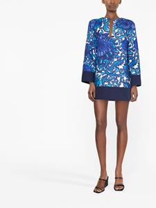 La DoubleJ Mini-jurk met bloemenprint - Blauw