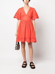 TWINSET Broderie anglaise mini-jurk - Oranje