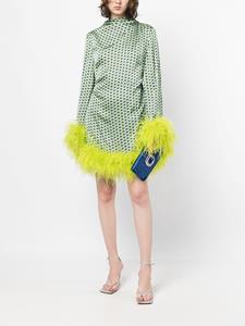 Rachel Gilbert Mini-jurk met veren afwerking - Groen