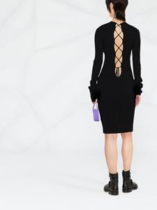 Philipp Plein Midi-jurk met veterdetail - Zwart