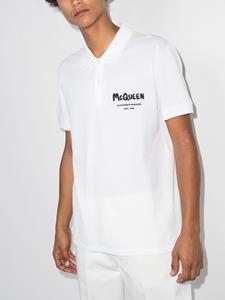Alexander McQueen Poloshirt met graffiti-logo - Wit