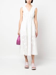 MSGM Midi-jurk met uitgesneden detail - Wit