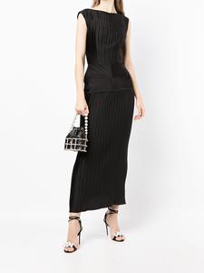 Saiid Kobeisy Midi-jurk met plissé-effect - Zwart