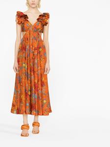 Zimmermann Midi-jurk met bloemenprint - Oranje