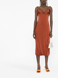 Jacquemus Midi-jurk met bustiere hals - Oranje