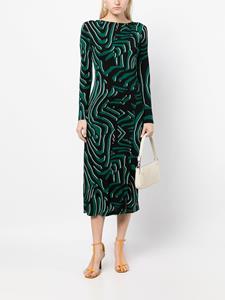 DVF Diane von Furstenberg Midi-jurk met print - Zwart