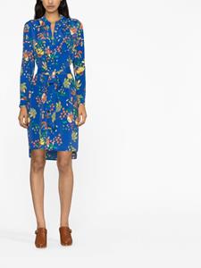 DVF Diane von Furstenberg Midi-jurk met bloemenprint - Blauw