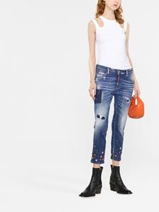 Dsquared2 Skinny jeans met bloemenmotief - Blauw