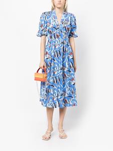 DVF Diane von Furstenberg Midi-jurk met print - Blauw