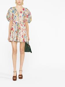 Zimmermann Mini-jurk met bloemenprint - Beige