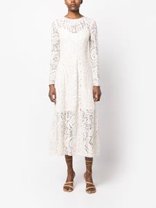Zimmermann Midi-jurk met bloemenkant - Beige