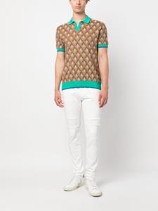 Drumohr Poloshirt met geometrisch patroon - Bruin