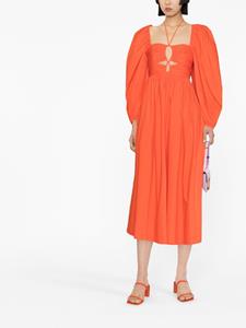 Ulla Johnson Midi-jurk met pofmouwen - Oranje