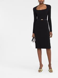 Versace Midi-jurk met ceintuur - Zwart