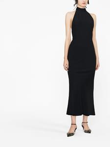 Alexander McQueen Midi-jurk met halternek - Zwart
