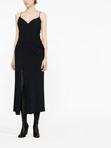 Alexander McQueen Gedrapeerde midi-jurk - Zwart