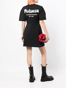 Alexander McQueen Mini-jurk met logoprint - Zwart