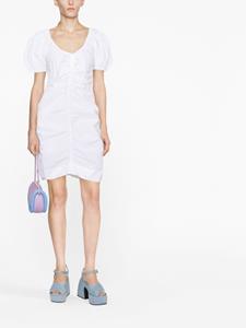 GANNI Mini-jurk met pofmouwen - Wit