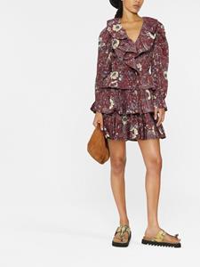 Ulla Johnson Mini-jurk met bloemenprint - Rood