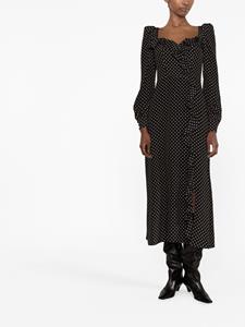 Alessandra Rich Midi-jurk met stippen - Zwart