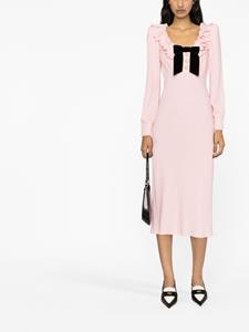 Alessandra Rich Midi-jurk met ruches - Roze