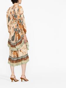 Ulla Johnson Midi-jurk met bloemenprint - Beige