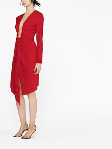 Alexandre Vauthier Midi-jurk met gedrapeerd detail - Rood