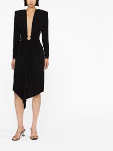 Alexandre Vauthier Midi-jurk met V-hals - Zwart