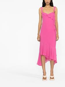 THE ANDAMANE Midi-jurk met ruches - Roze