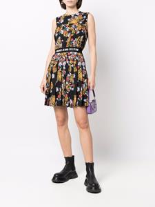 Versace Mini-jurk met zonnebloemprint - Zwart