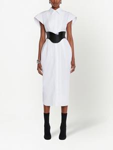 Alexander McQueen Midi-jurk met kraag - Wit