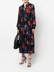 Ferragamo Midi-jurk met bloemenprint - Zwart