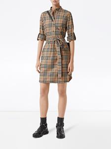 Burberry Geruite blousejurk - Bruin