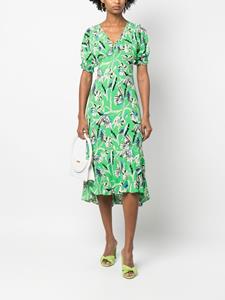 DVF Diane von Furstenberg Midi-jurk met bloemenprint - Groen