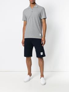 Thom Browne Center-Back Stripe Relaxed Fit Short Sleeve Pique Polo - Grijs