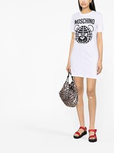 Moschino T-shirtjurk met logoprint - Wit