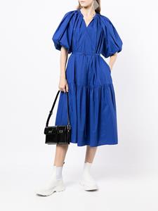 Juun.J Midi-blousejurk met pofmouwen - Blauw