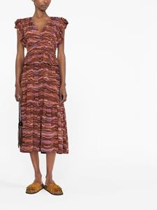 Ulla Johnson Midi-jurk met abstracte print - Oranje