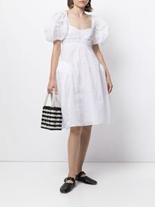 Cecilie Bahnsen Midi-jurk met pofmouwen - Wit