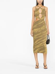 Dion Lee Midi-jurk met abstracte print - Beige