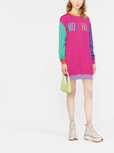 Moschino Sweaterjurk met intarsia logo - Roze