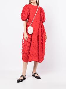 Midi-jurk met textuur - Rood