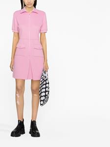Moncler Pink Zip Fastening Short Sleeve Mini Dress - Roze