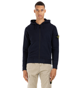 stoneisland Compass-patch Zipped Hoodie Navy