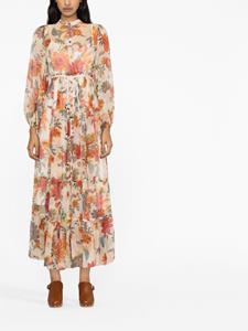 Zimmermann Midi-jurk met bloemenprint - Beige