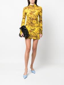 Kwaidan Editions Mini-jurk met bloemenprint - Geel