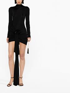 Saint Laurent Mini-jurk met roos applicatie - Zwart