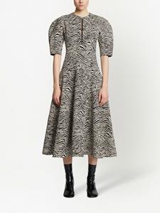 Proenza Schouler Midi-jurk met zebraprint - Beige