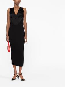 Versace Midi-jurk met korset - Zwart